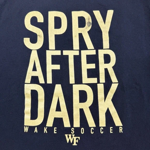Wake Forest Soccer SPRY AFTER DARK Demon Deacons Men’s Adult Flaws t-shirt sz. L - Picture 4 of 10
